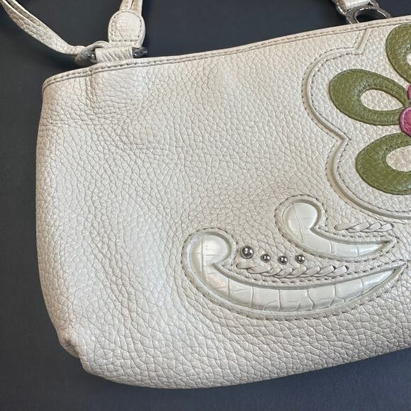 Brighton Joya Floral Leather Small Crossbody Bag Y2K Applique EUC‎ - Picture 3 of 14